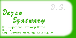 dezso szatmary business card