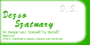 dezso szatmary business card